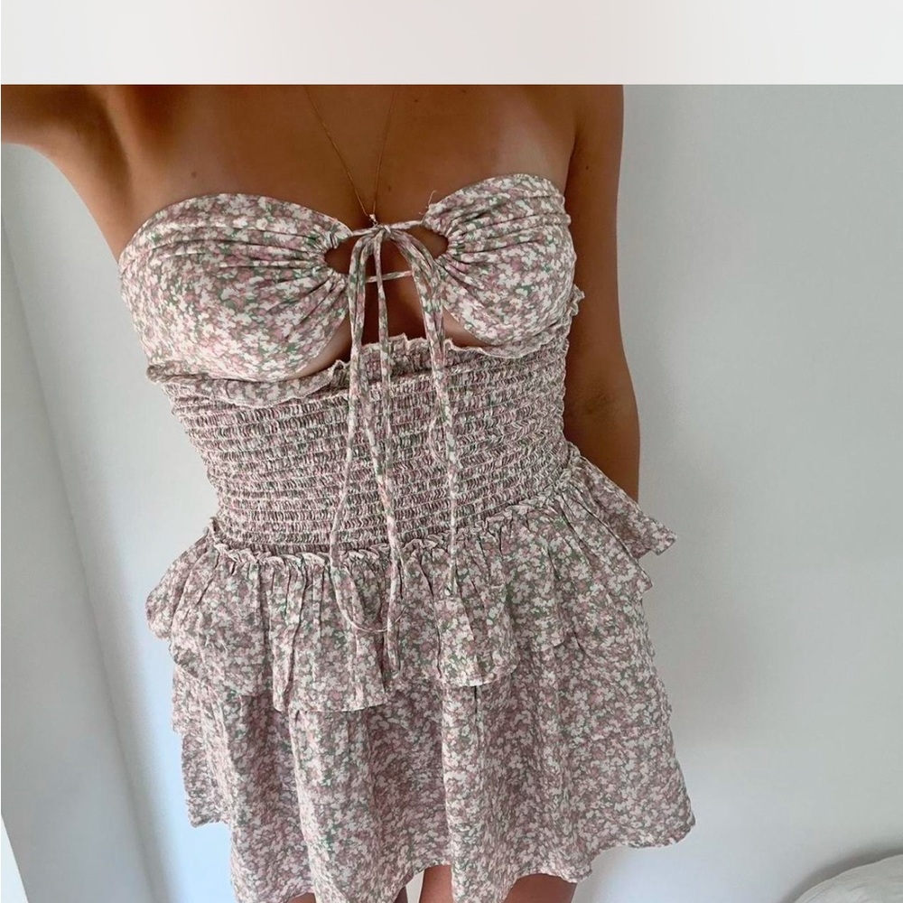 Floral Strapless Dress
